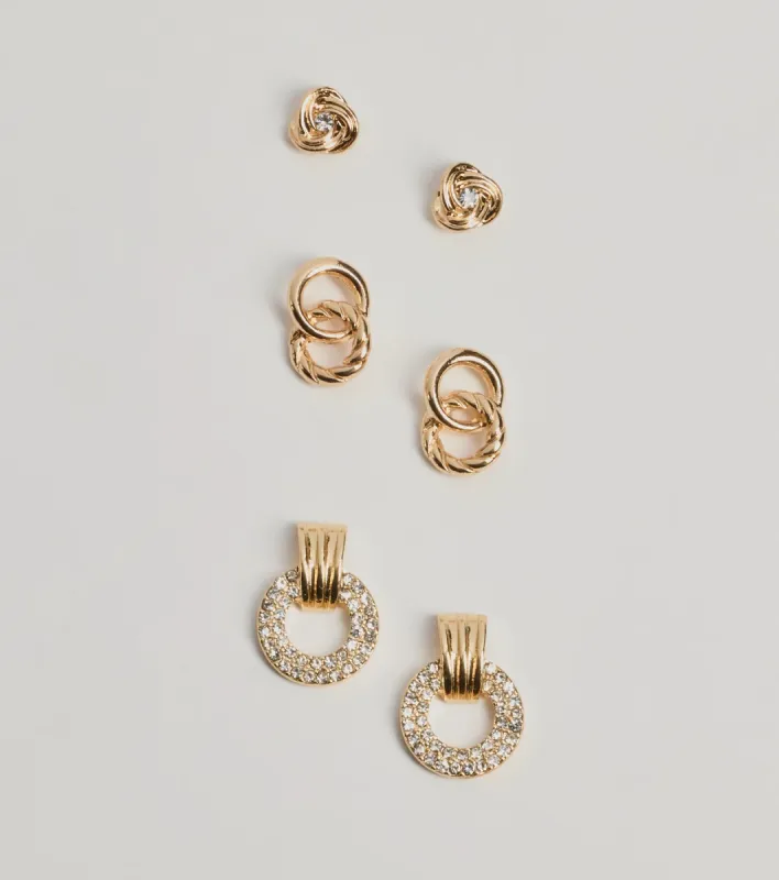Subtle Shine Three-Pack Earrings Multipack sold by Windsor