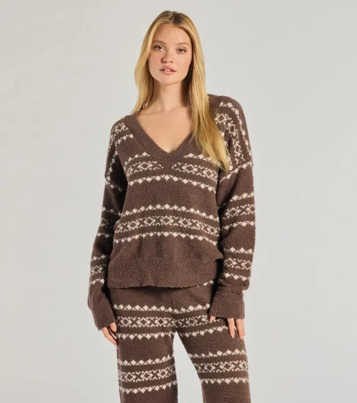 Cozy Wonderland Fair Isle Chenille Knit Pajama Top sold by Windsor