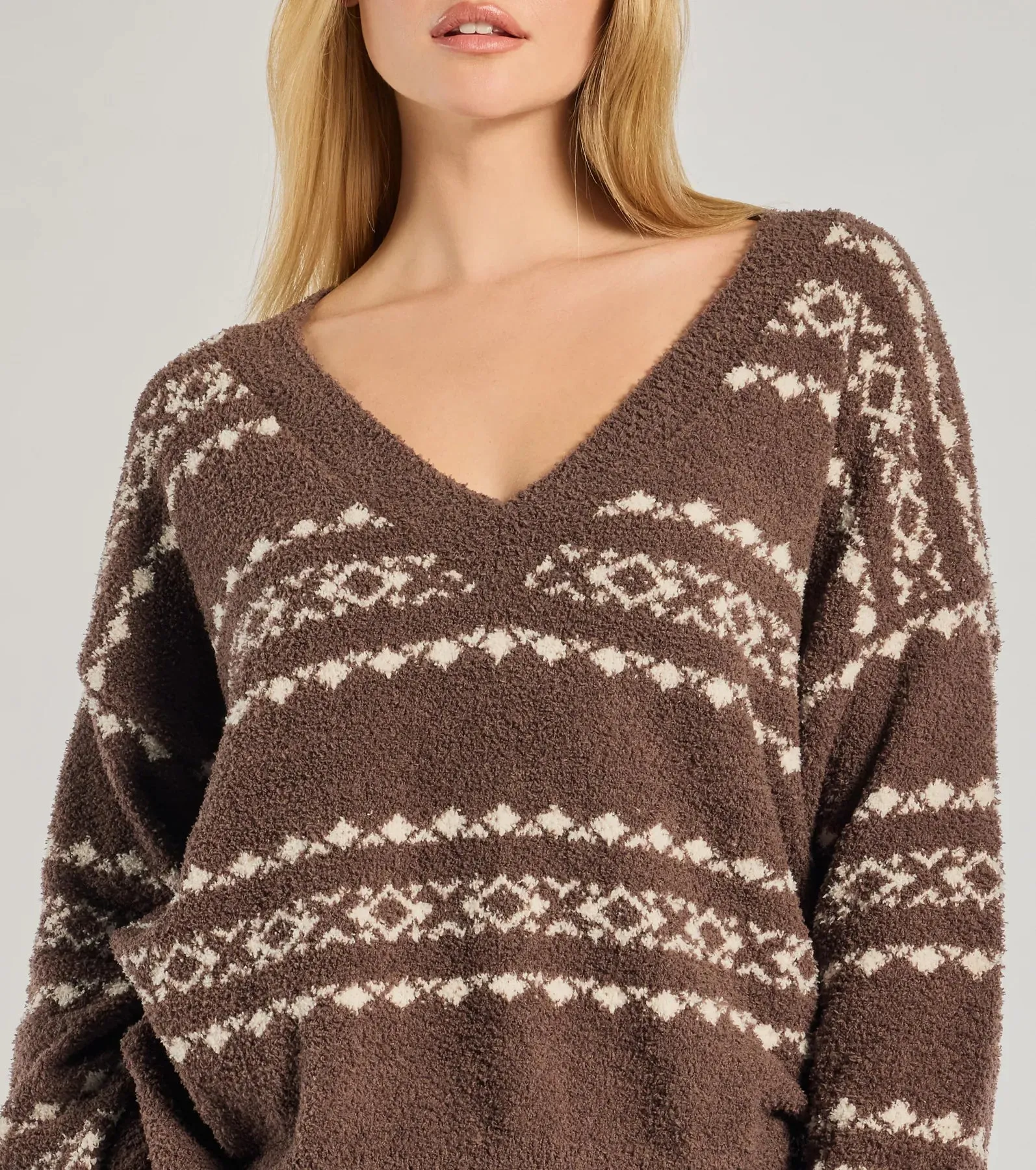 Cozy Wonderland Fair Isle Chenille Knit Pajama Top sold by Windsor product image thumbnail 4