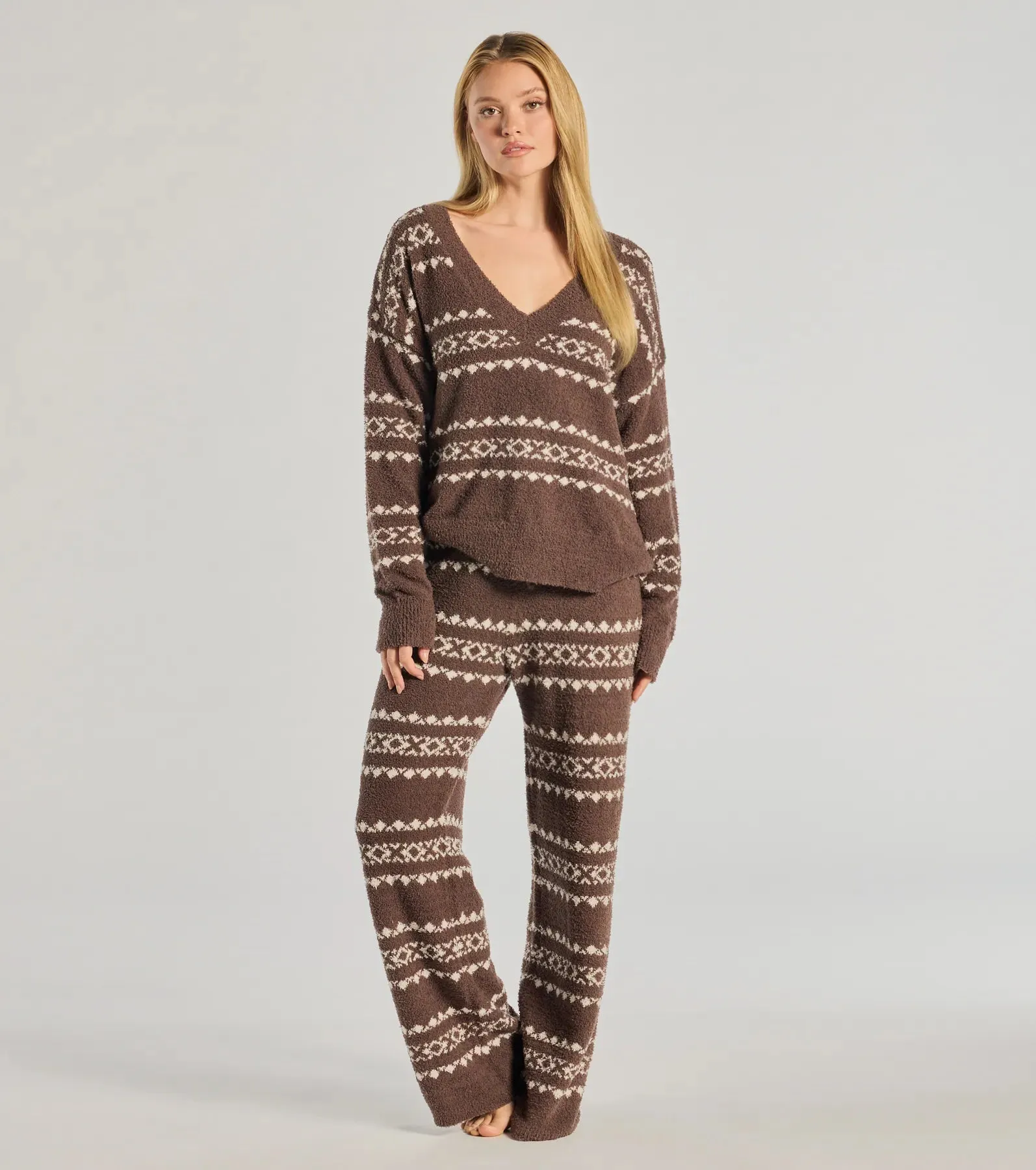 Cozy Wonderland Fair Isle Chenille Knit Pajama Top sold by Windsor product image thumbnail 3