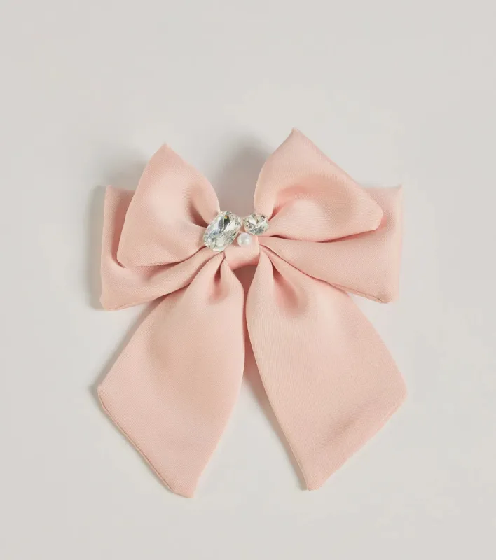 Adorable Glitz Rhinestone Hair Bow Clip sold by Windsor