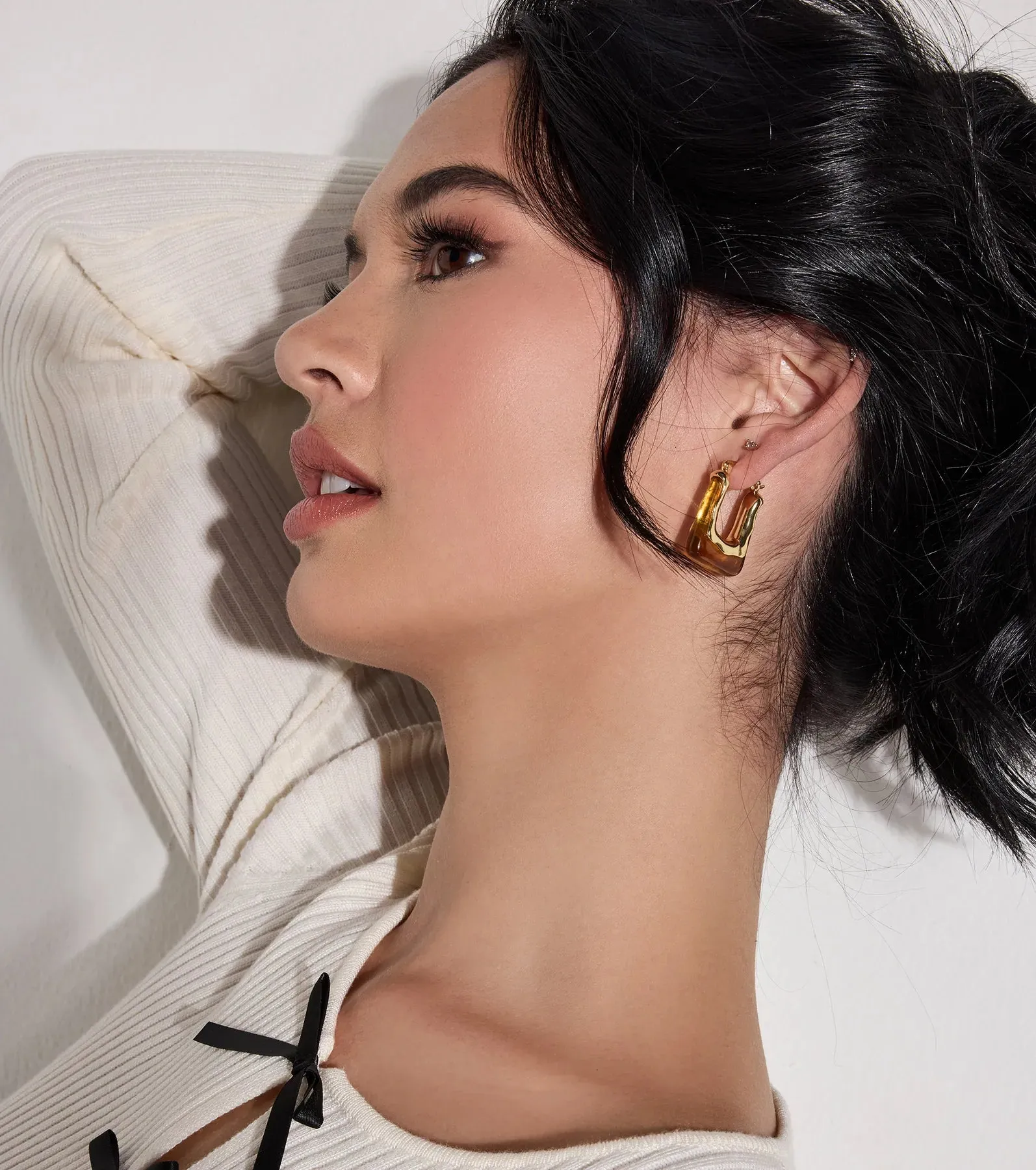 Sleek Acrylic Square Hoop Earrings sold by Windsor product image thumbnail 2