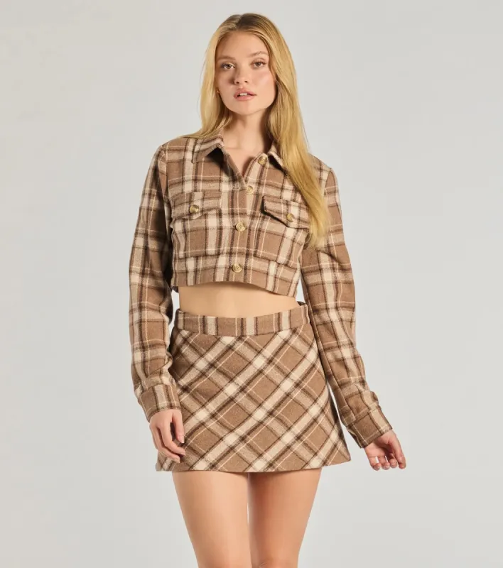 Plaid Appeal Cropped Shacket sold by Windsor