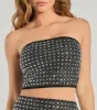 All That Shines Rhinestone Crop Top sold by Windsor