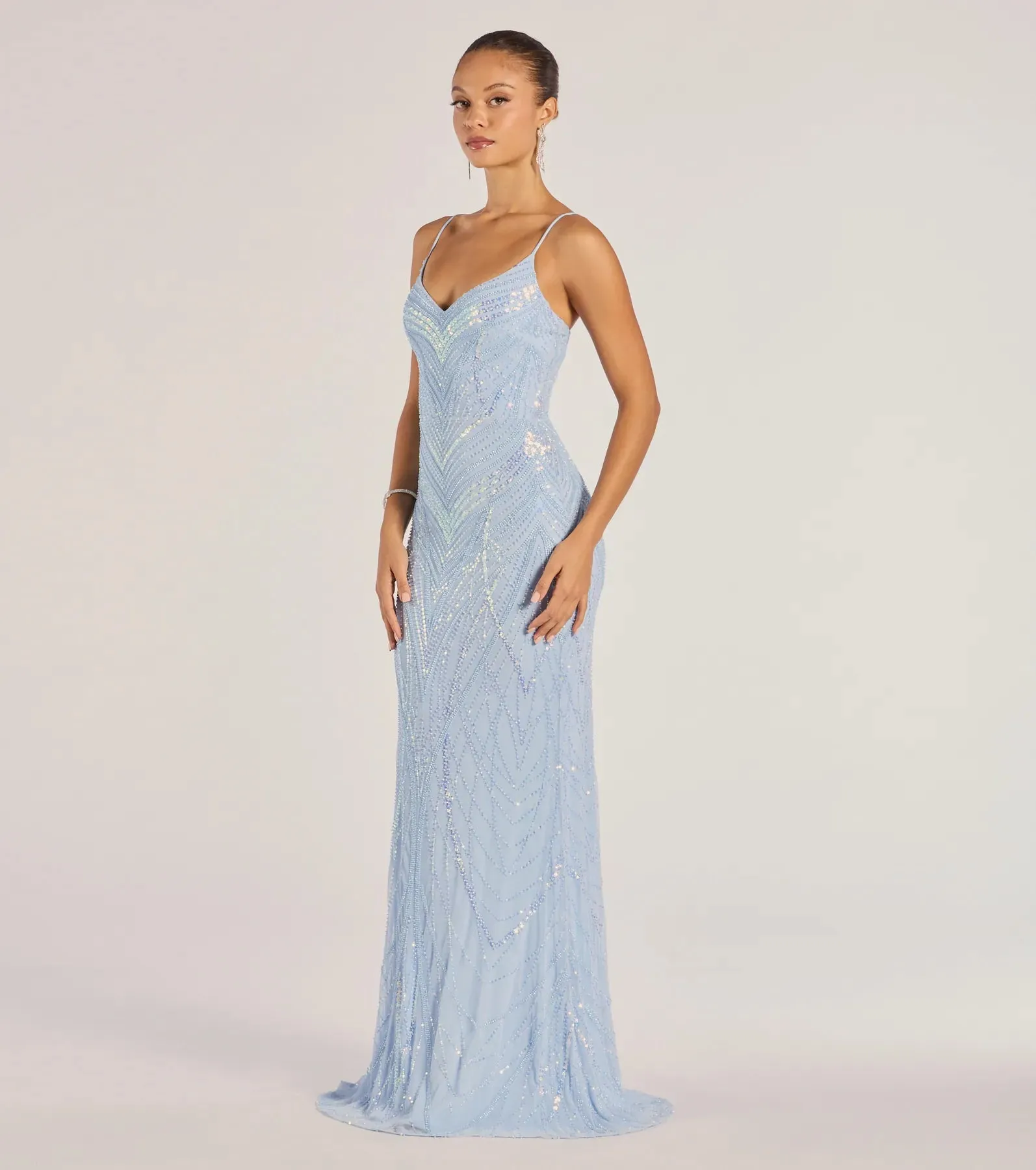 Liv Sleeveless Beaded Sequin Mermaid Dress sold by Windsor product image thumbnail 5