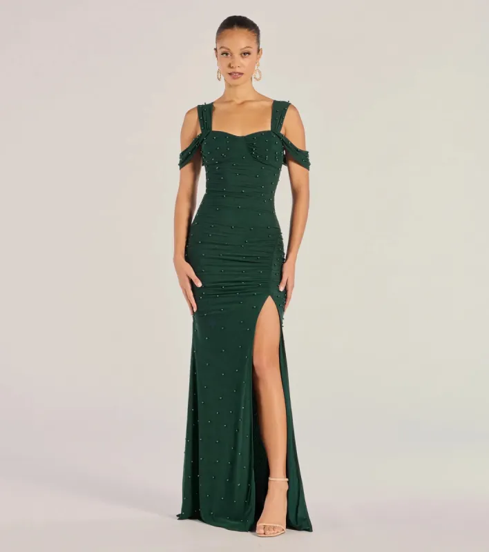 Fay Off The Shoulder Faux Pearl Mermaid Dress sold by Windsor