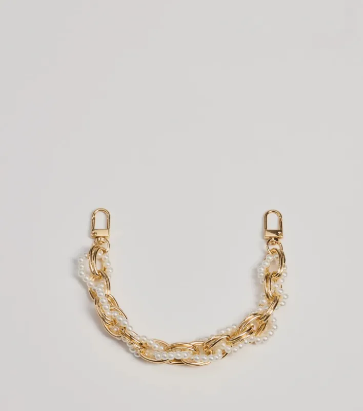 Gleaming Sophistication Faux Pearl Bag Charm sold by Windsor