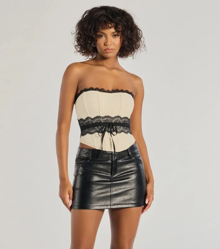 Delicate Glam Corset Lace Ribbon Top sold by Windsor