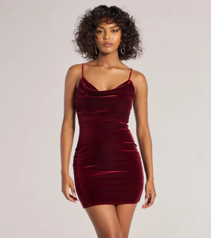 Glowing Glam Sleeveless Velvet Mini Dress sold by Windsor