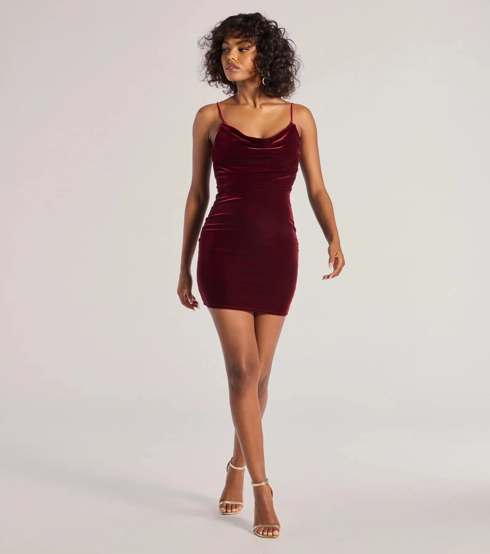 Glowing Glam Sleeveless Velvet Mini Dress sold by Windsor product image thumbnail 3
