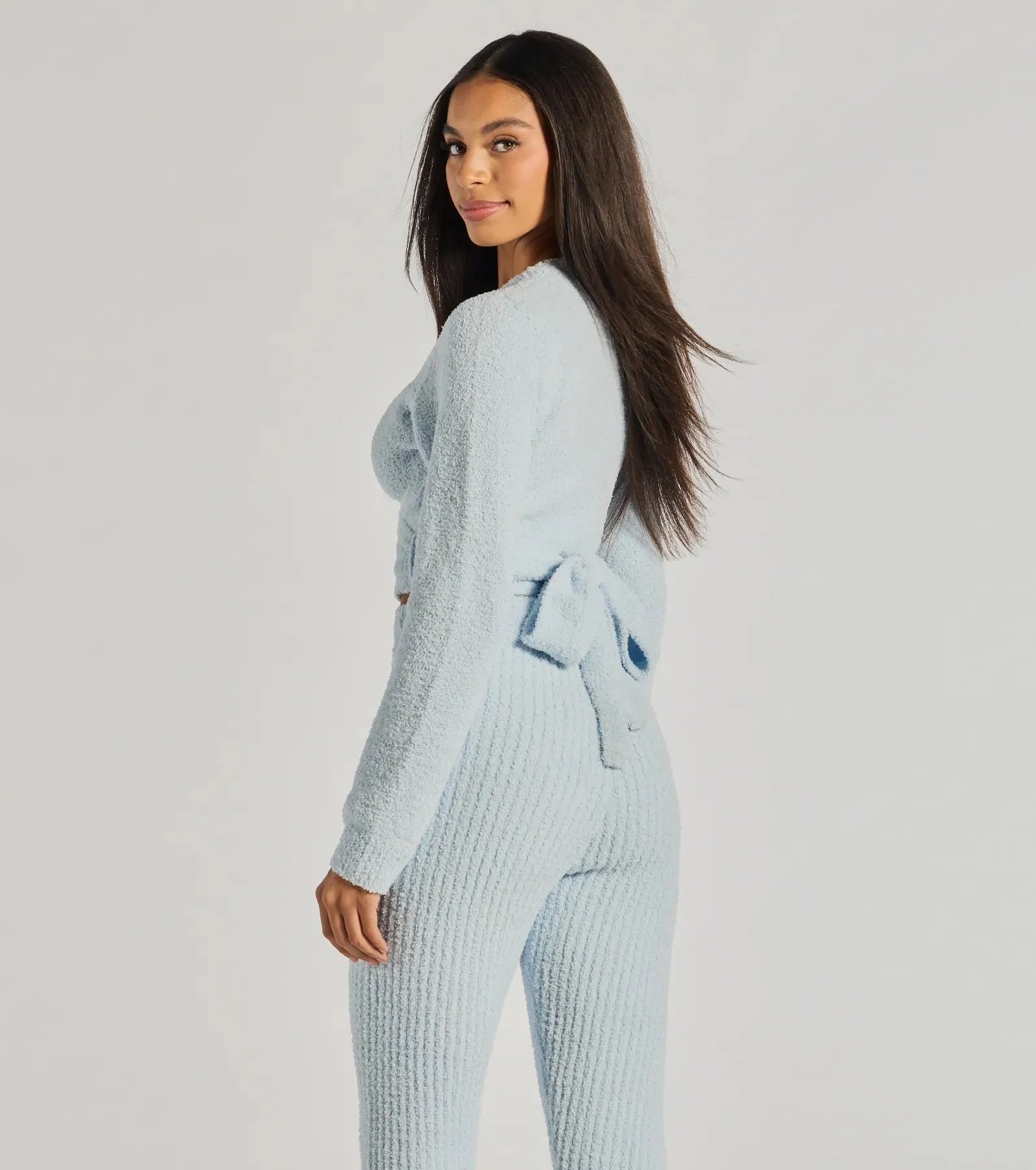 Cozy Life Chenille Knit Wrap-Front Crop Top sold by Windsor product image thumbnail 2