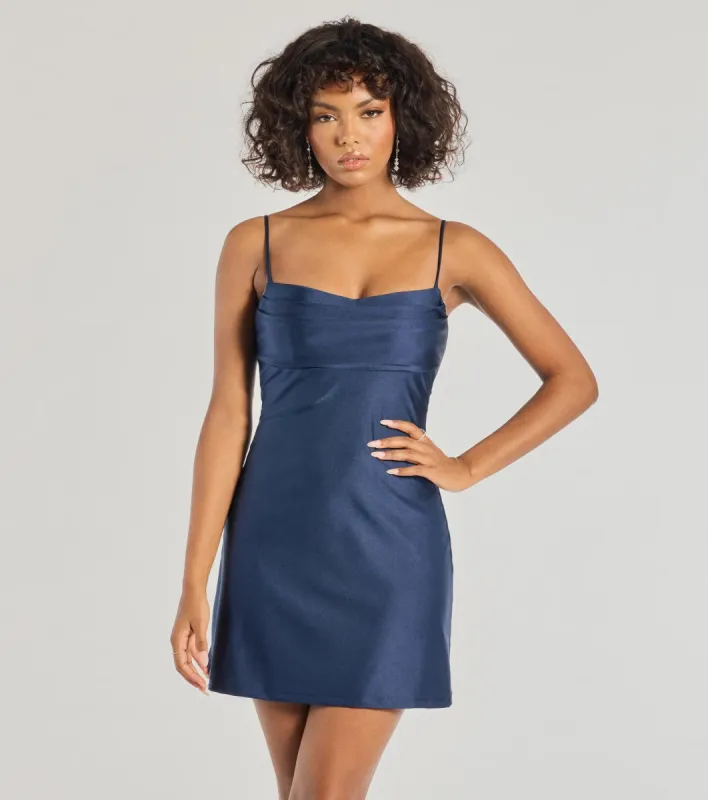 Sleek Sophistication A-Line Pleated Mini Dress sold by Windsor
