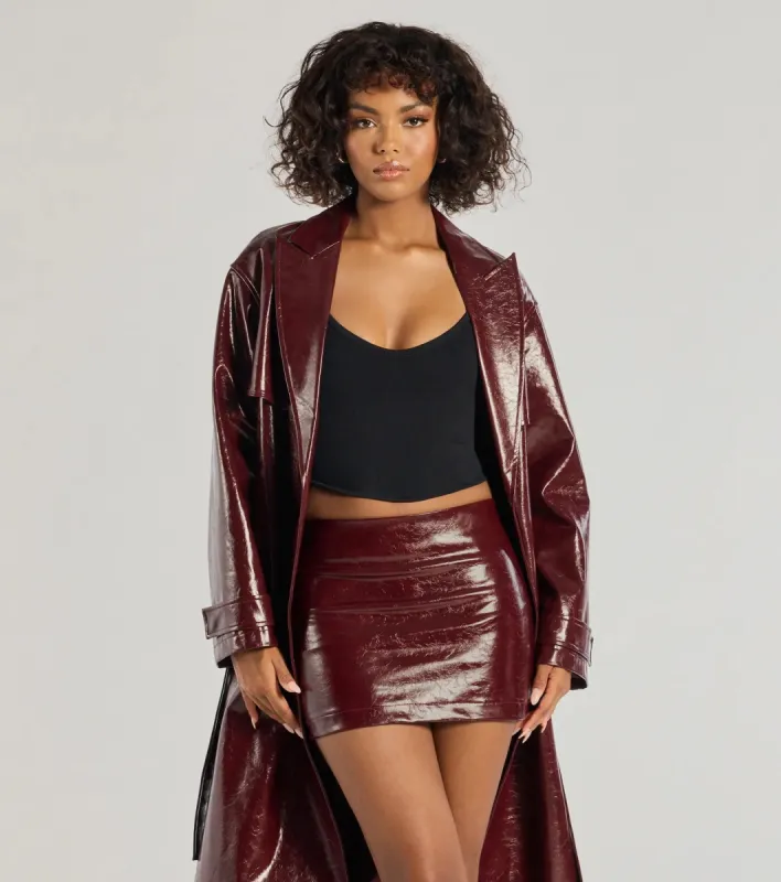 Chic Authority Faux Leather Skort sold by Windsor