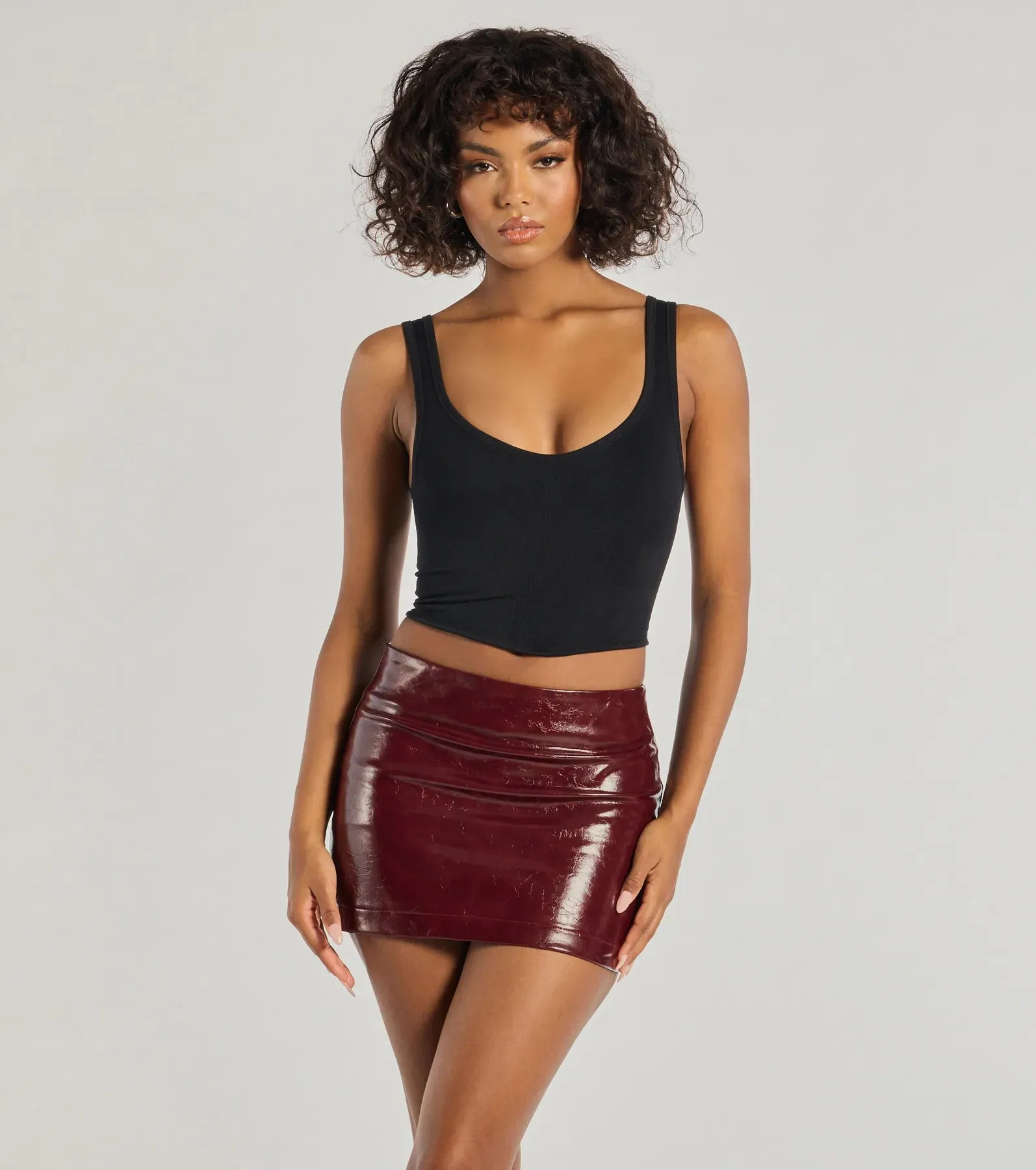 Chic Authority Faux Leather Skort sold by Windsor product image thumbnail 3