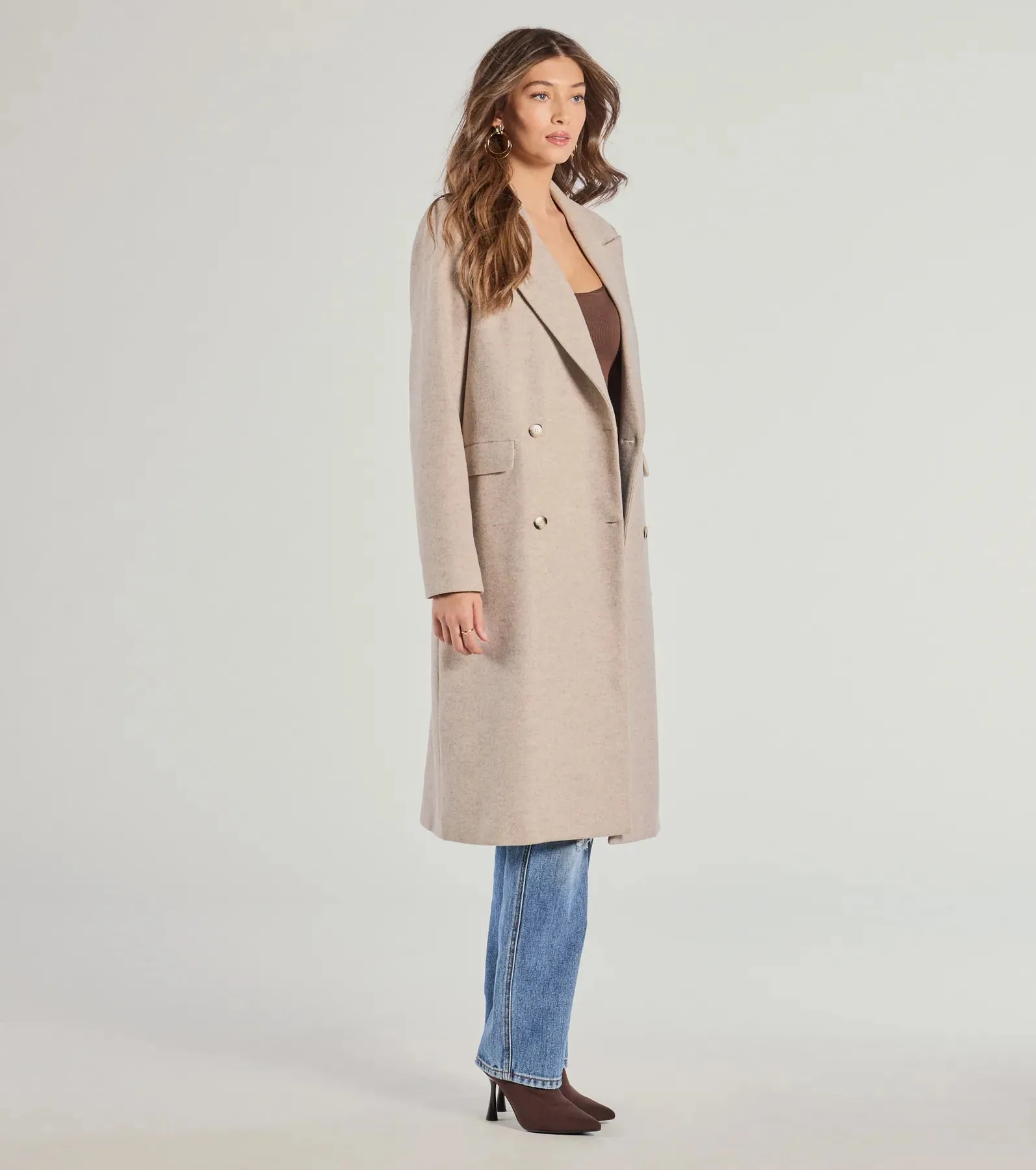 Refined Glamour Oversized Faux Wool Trench Coat sold by Windsor product image thumbnail 4