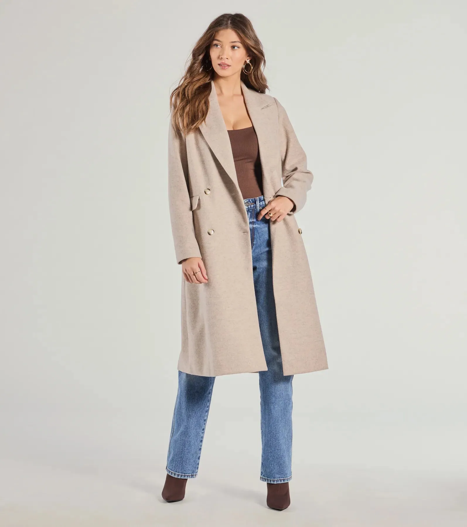 Refined Glamour Oversized Faux Wool Trench Coat sold by Windsor