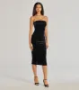 Sparkly Beauty Glitter Velvet Strapless Midi Dress sold by Windsor