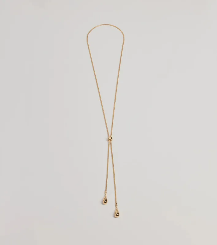 Sleek Teardrop Charm Lariat Necklace sold by Windsor