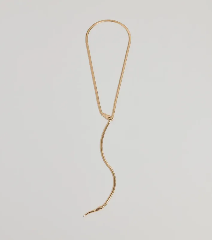 Edgy Snake Chain Lariat Necklace sold by Windsor