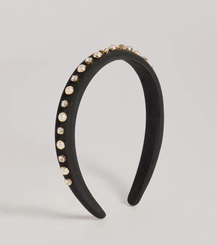 Charming Luxe Rhinestone And Faux Pearl Headband sold by Windsor
