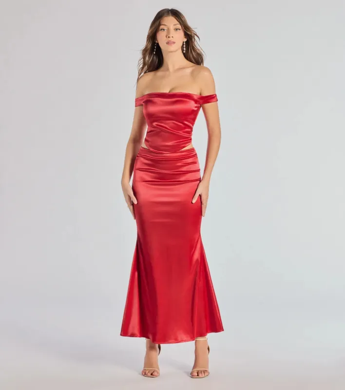 Luxe Hour Satin Mermaid Maxi Skirt sold by Windsor