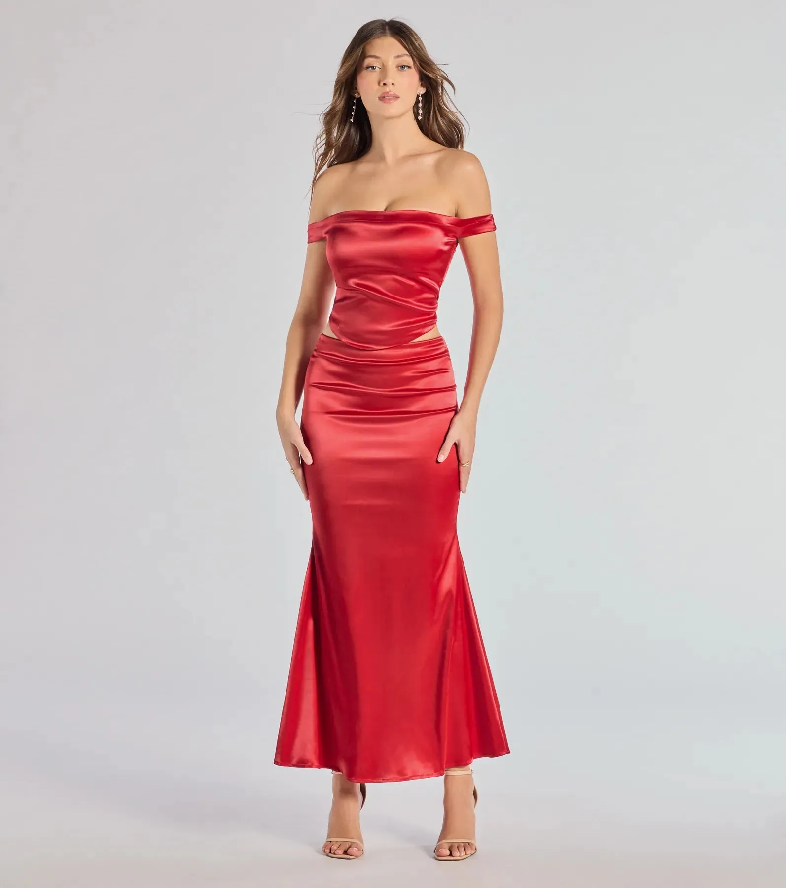 Luxe Hour Satin Mermaid Maxi Skirt sold by Windsor