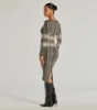 Trendy Look Abstract Striped Knit Midi Sweater Dress sold by Windsor