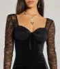 Jaya Long Sleeve Lace And Velvet Mermaid Dress sold by Windsor
