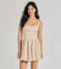 Twila Satin Lace-Up Corset Skater Dress sold by Windsor