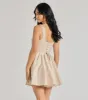 Twila Satin Lace-Up Corset Skater Dress sold by Windsor