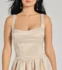 Twila Satin Lace-Up Corset Skater Dress sold by Windsor