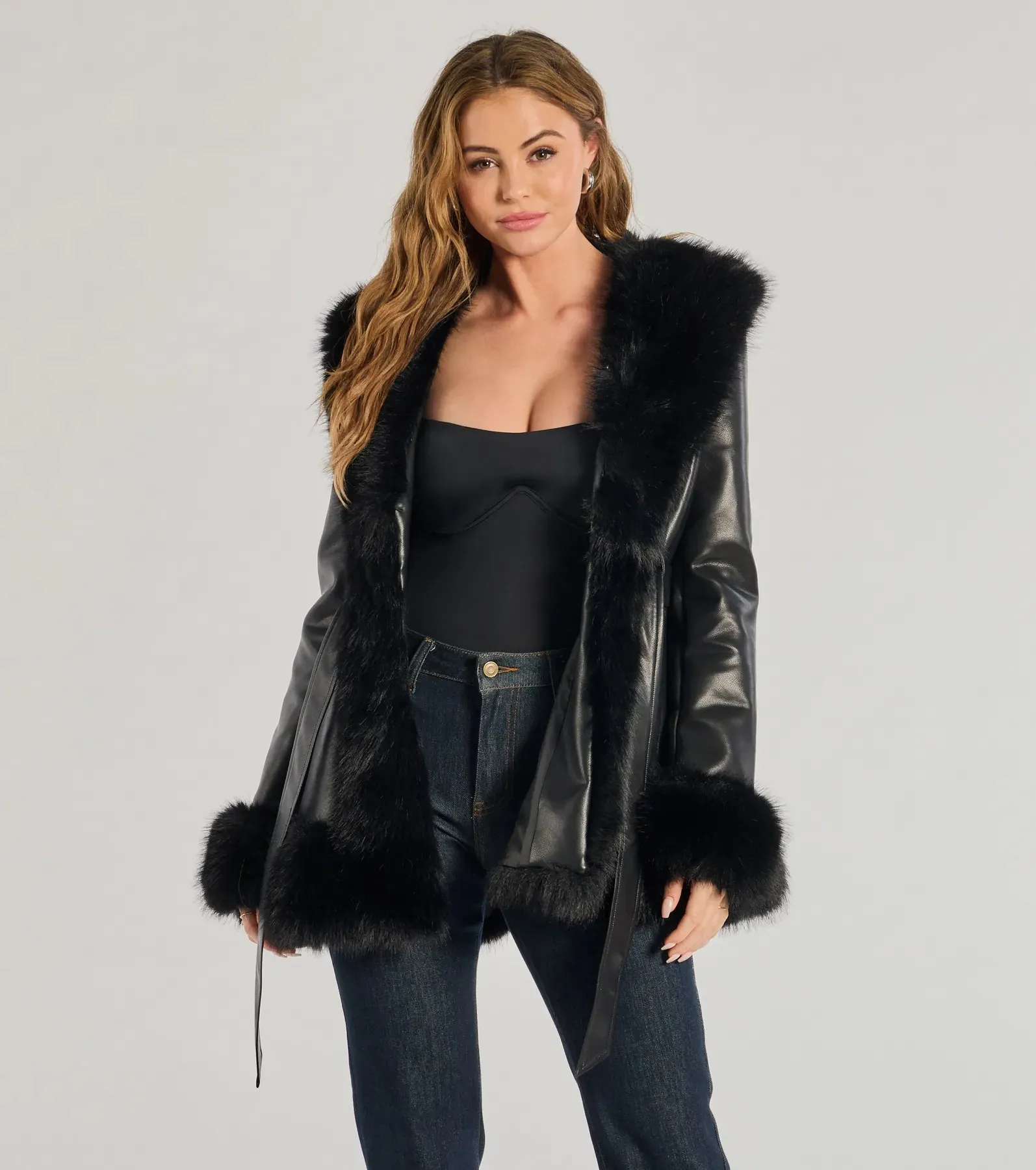 Muse Moment Faux Leather Trench Coat sold by Windsor