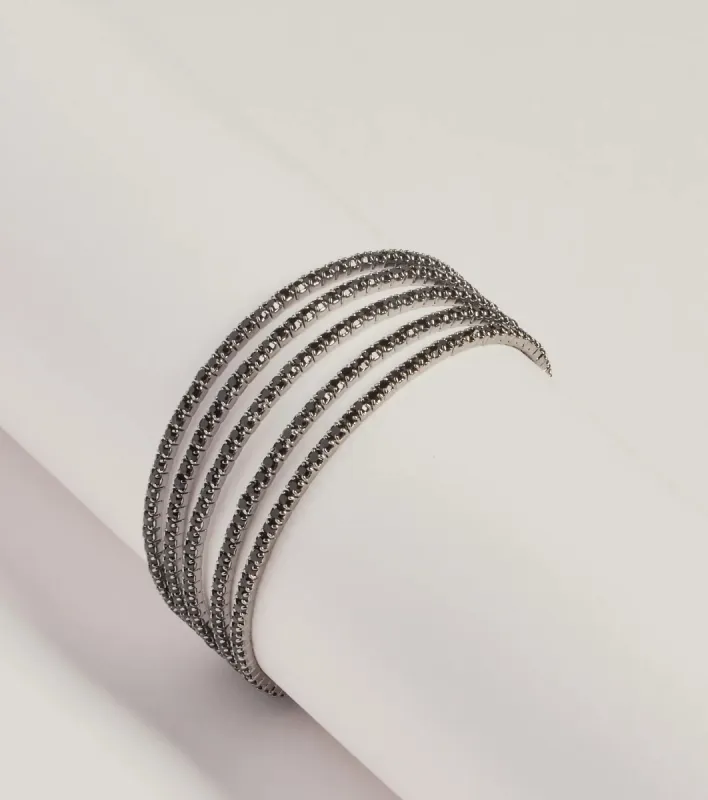 Bold Glamour Rhinestone Memory Wire Bracelet sold by Windsor