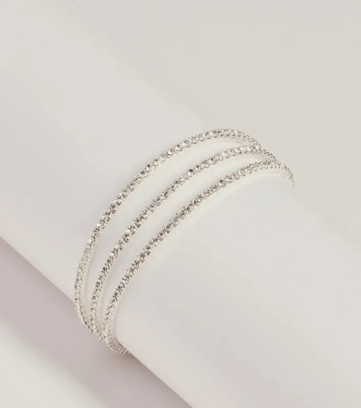 Simply Glam Rhinestone Memory Wire Bracelet sold by Windsor
