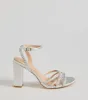 Step Out And Sparkle Rhinestone Strappy Block Heels sold by Windsor