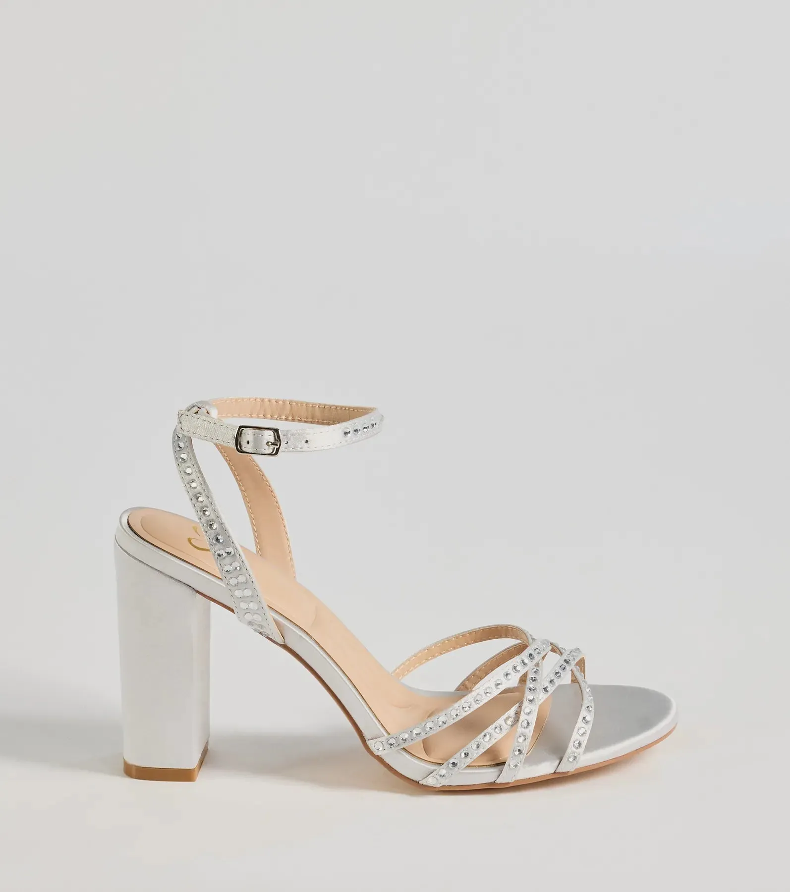 Step Out And Sparkle Rhinestone Strappy Block Heels sold by Windsor product image thumbnail 2