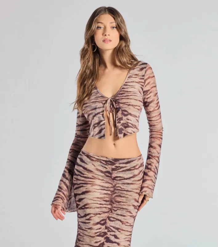 Strut It Out Abstract Zebra Tie-Front Top sold by Windsor