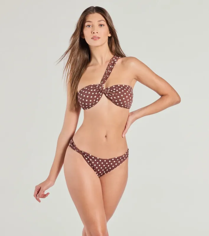 Flirty Style Polka Dot One-Shoulder Bikini Top sold by Windsor