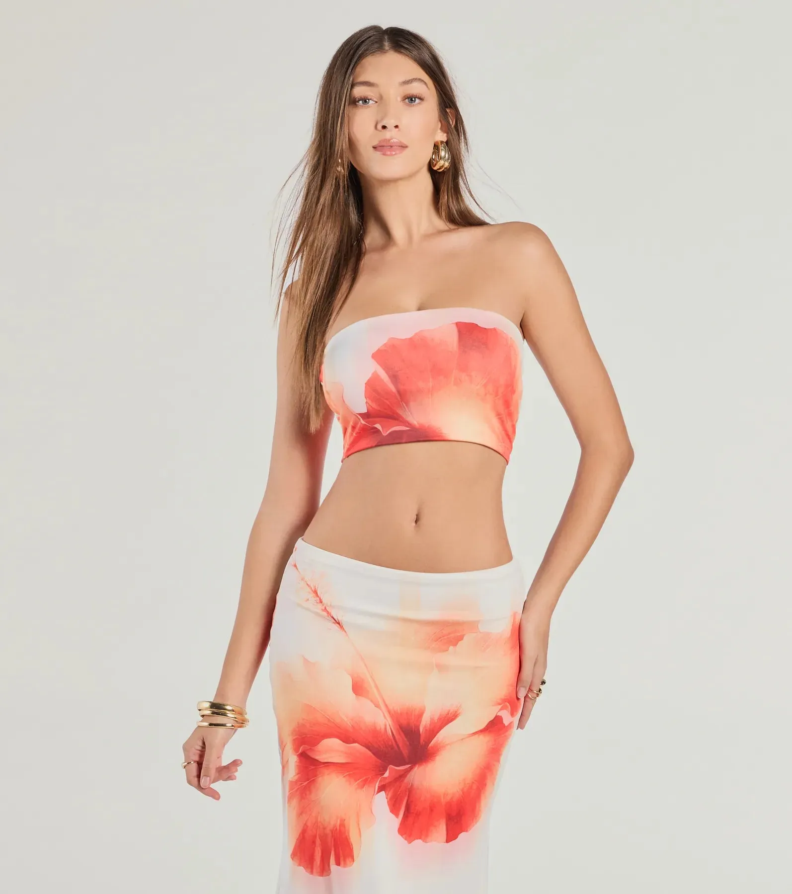 Outside The Lines Floral Print Crop Top sold by Windsor