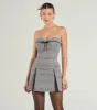 Adorable Factor Plaid Strapless Drop Waist Romper sold by Windsor