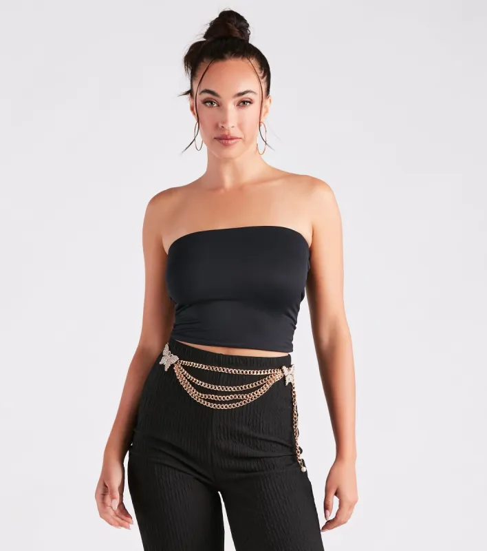 Dreamy Allure Rhinestone Butterfly Chain Belt sold by Windsor