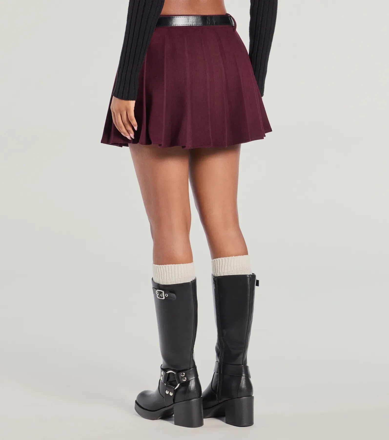 Downtown Girl Belted Pleated Mini Skirt sold by Windsor product image thumbnail 2