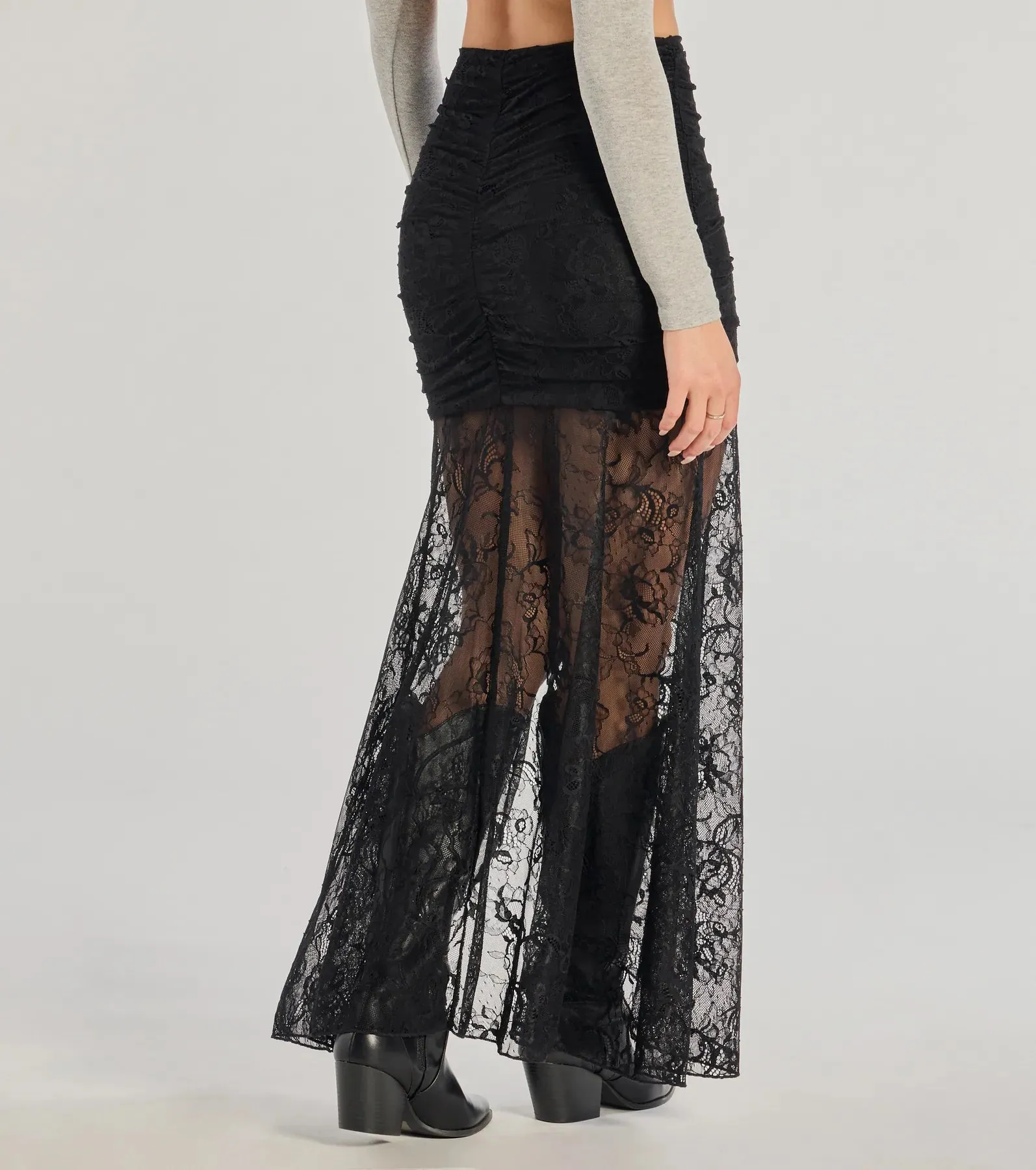 Keep A Secret Lace Slit Maxi Skirt sold by Windsor product image thumbnail 2