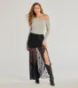 Keep A Secret Lace Slit Maxi Skirt sold by Windsor