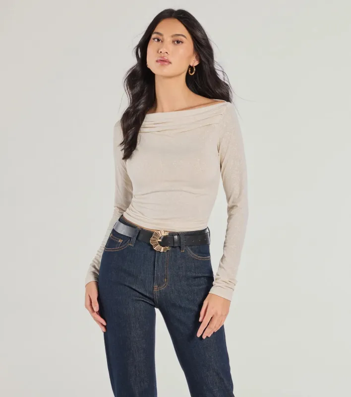 Love To Shine Glitter Long Sleeve Top sold by Windsor