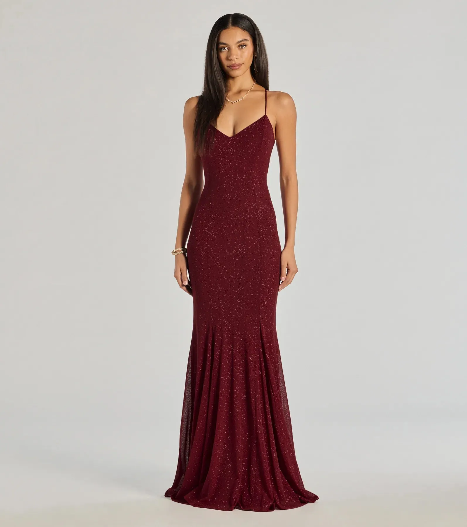 Sam Strappy Open Back Mermaid Glitter Formal Dress sold by Windsor