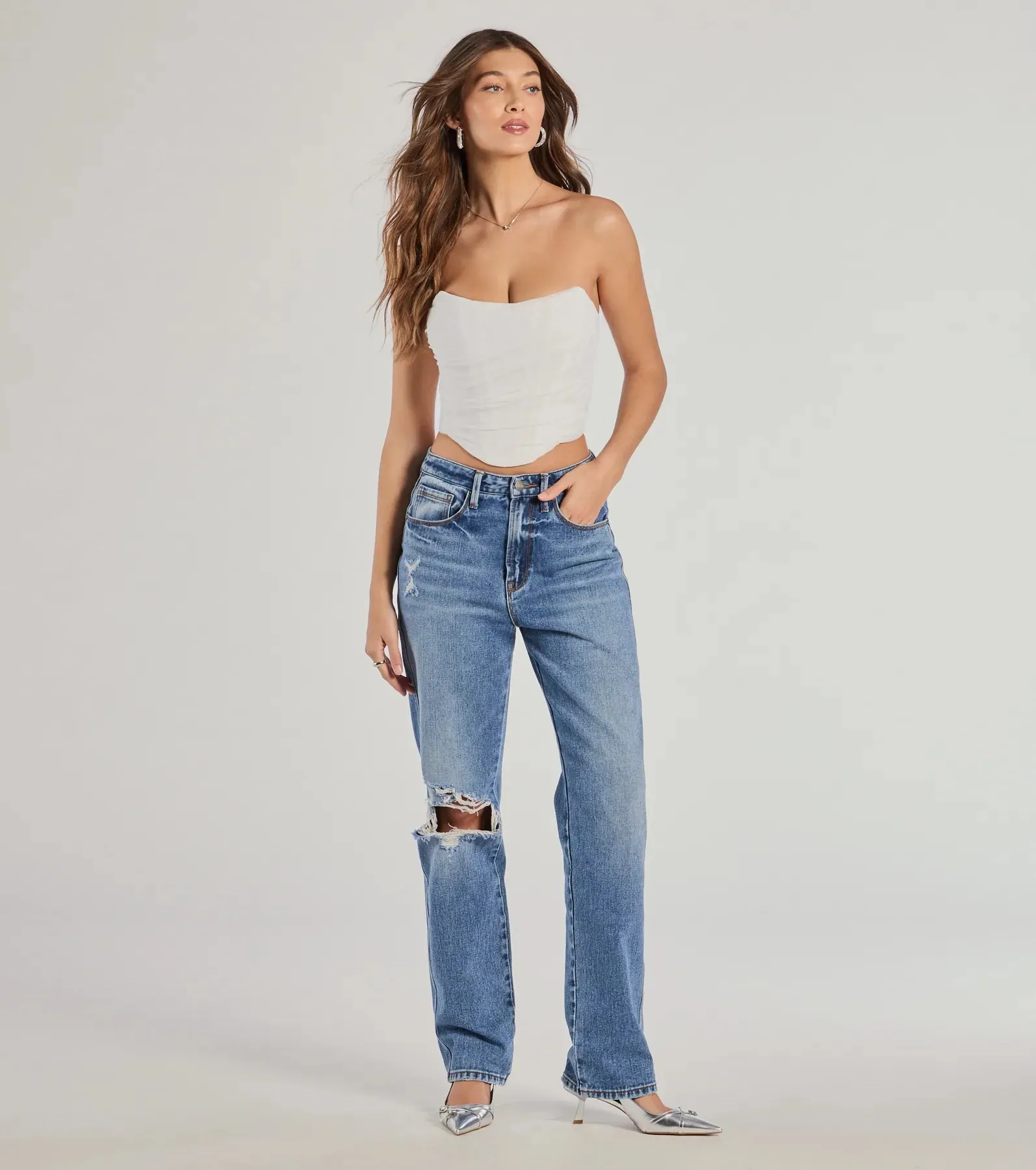 Hit The Streets Strapless Mesh Corset Top sold by Windsor product image thumbnail 3