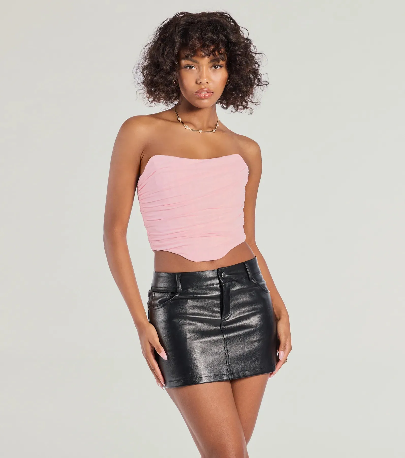 Hit The Streets Strapless Mesh Corset Top sold by Windsor product image thumbnail 5
