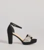 Gift Of Glam Rhinestone Bow Strap Platform Heels sold by Windsor