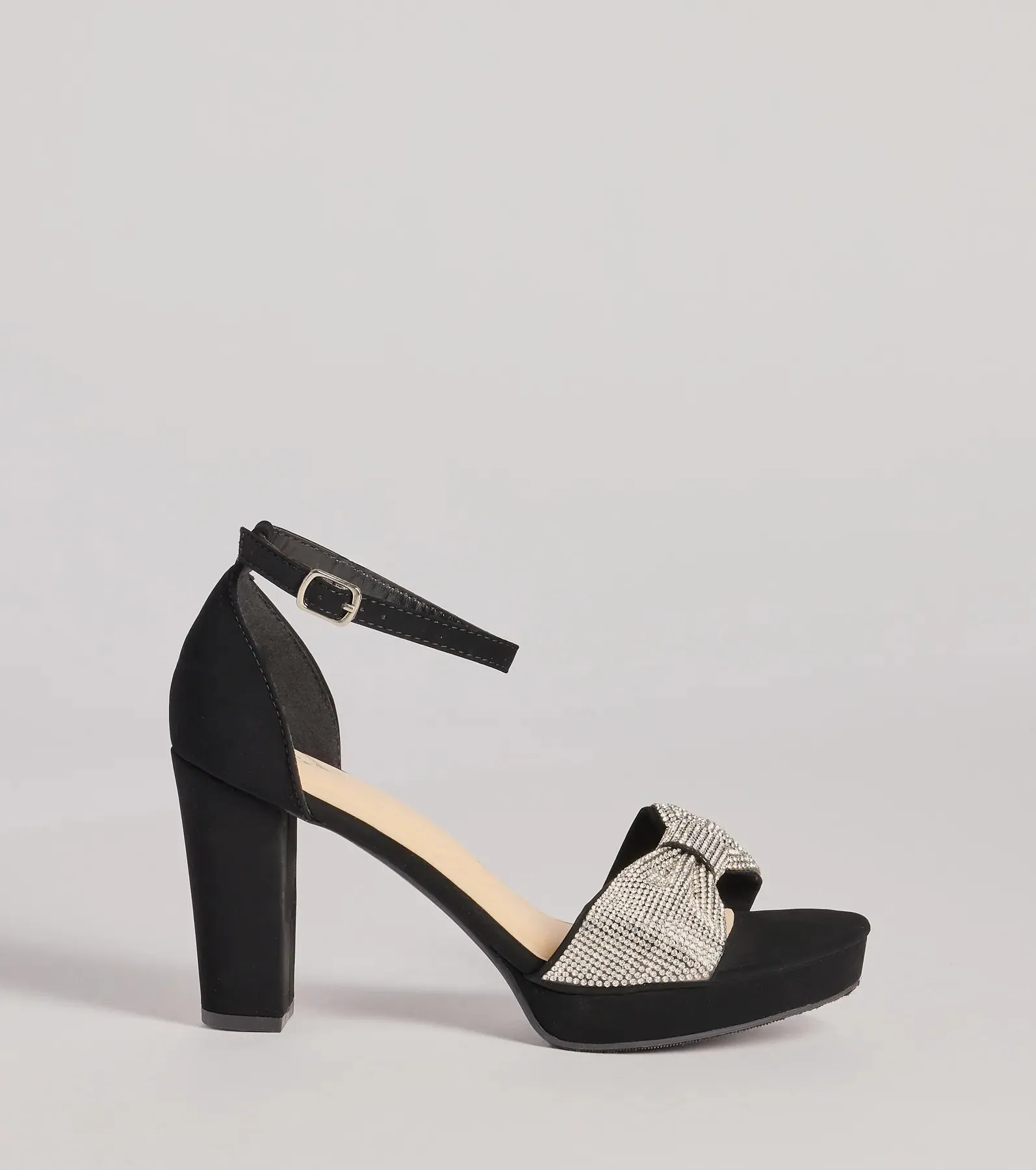 Gift Of Glam Rhinestone Bow Strap Platform Heels sold by Windsor product image thumbnail 2